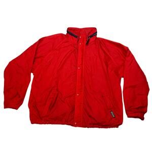 Helly Hansen Windbreaker Jacket Mens Full Zip Rain Coat Vintage Red XL